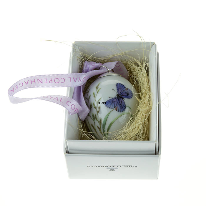 Osterei mit lila Schmetterling, Royal Copenhagen Osterei 2014