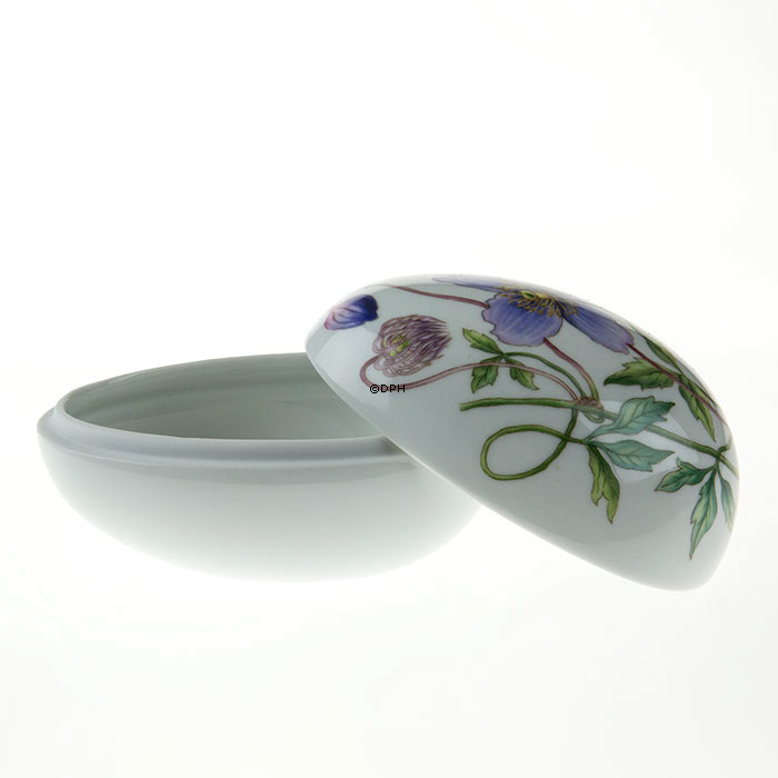 Osterei, bonbonniere liegend mit Klematis, Royal Copenhagen Osterei 2014