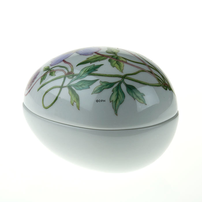 Osterei, bonbonniere liegend mit Klematis, Royal Copenhagen Osterei 2014