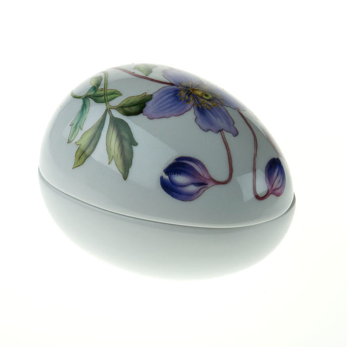 Osterei, bonbonniere liegend mit Klematis, Royal Copenhagen Osterei 2014