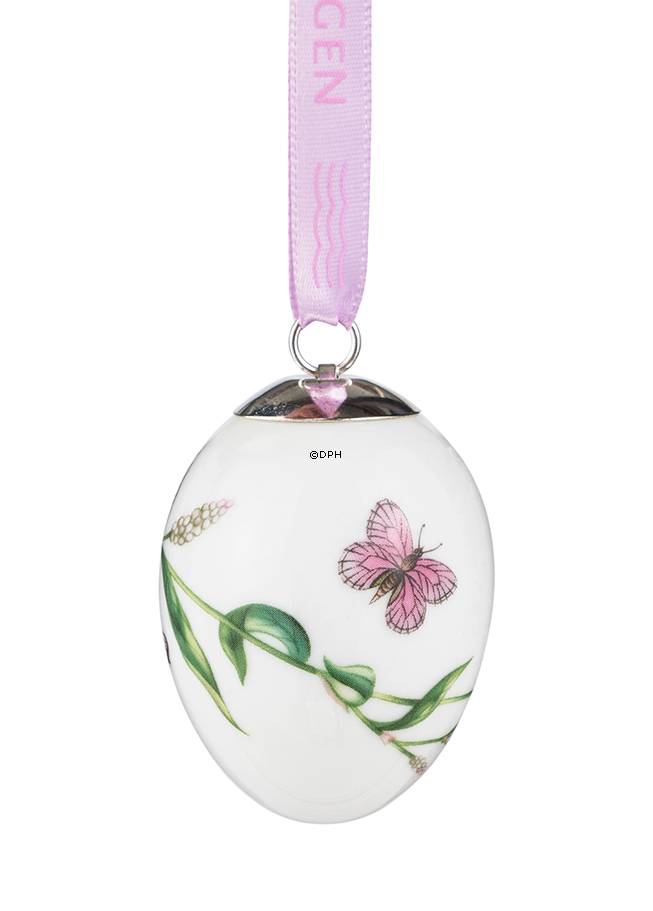 Rosa Porzellanei mit Schmetterling und Schlangen-Knöterich, Royal Copenhagen Osterei 2015