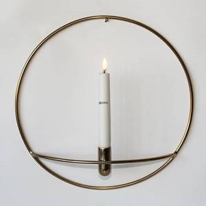 Zirkulär Kerzenhalter für den Wand, Messingoberfläche | Nr. 12520 | Alt. 52-697-33 | DPH Trading