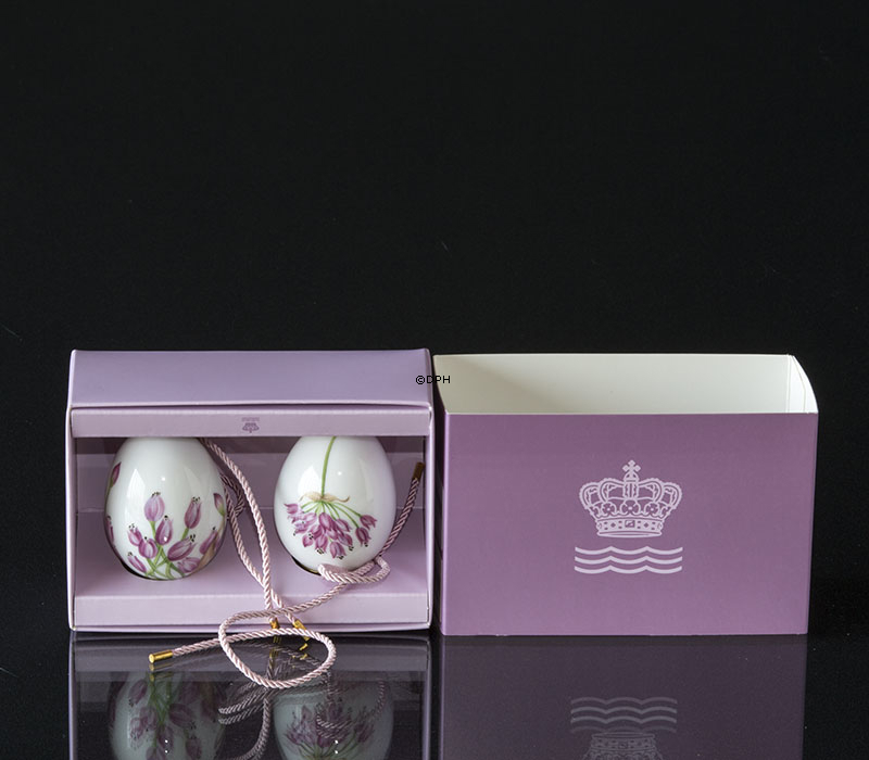 Osterei mit Wild Schnittlauch und Schnittlauch Blätter, 2 Stück, Royal Copenhagen Osterei 2022