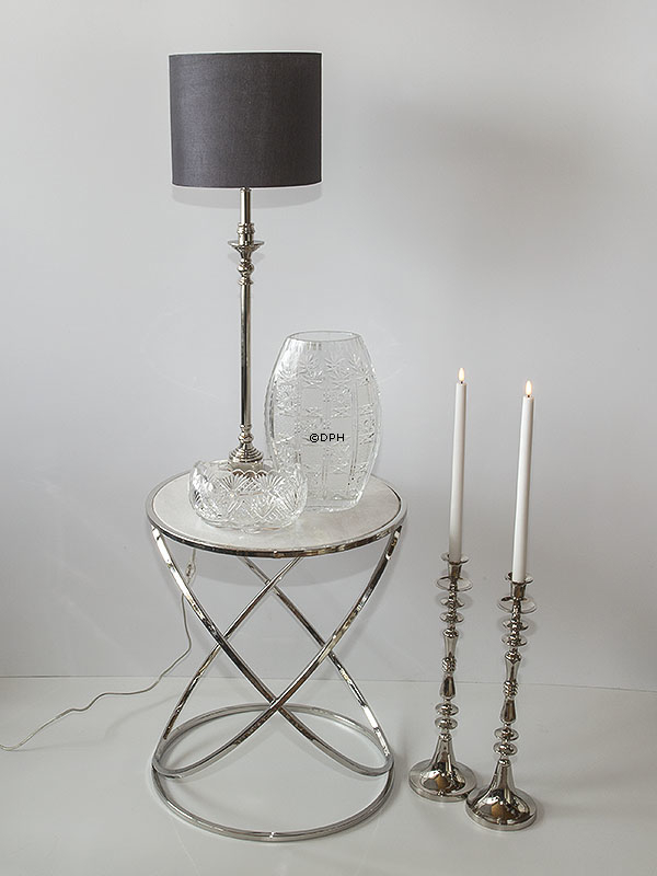 Kerzenhalter Nickel/Silber Finish 48 cm, Klein