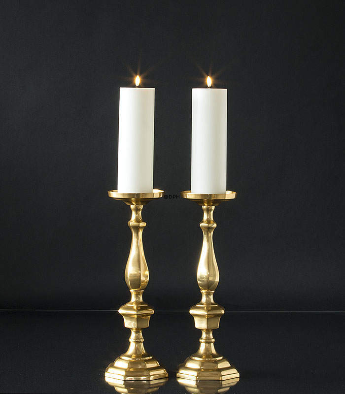 Kerzenhalter mattes Messingfinish 42 cm, Klein