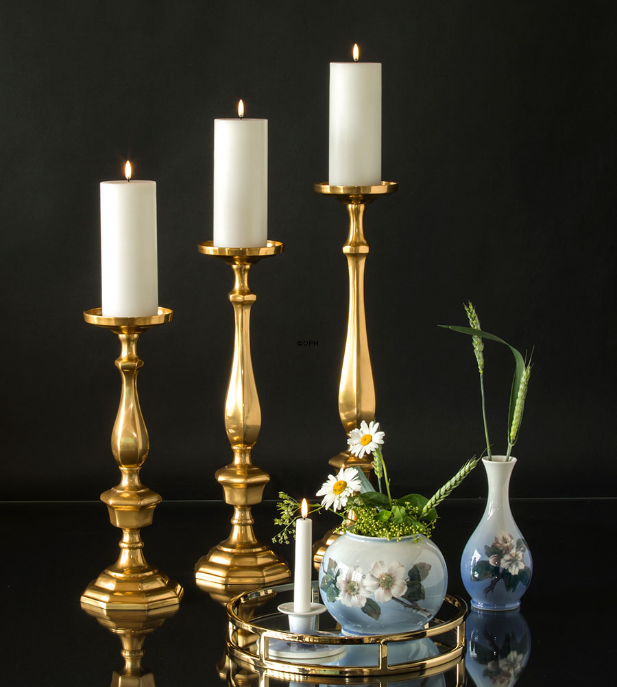 Kerzenhalter Mattes Messingfinish 50 cm, Medium