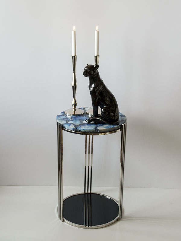 Kerzenhalter Nickel/Silber Finish 34 cm