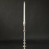 Kerzenhalter, Nickel/Rustikales Silber Look, 48 cm, Medium