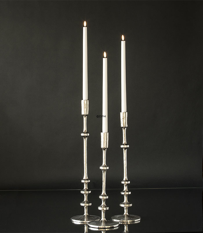 Kerzenhalter, Nickel/Rustikales Silber Look, 55 cm, Groß