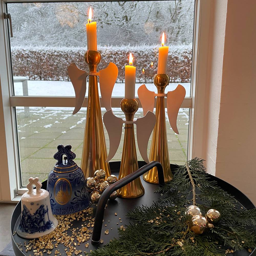 3 Kerzenhalter Messing Finish, Engel