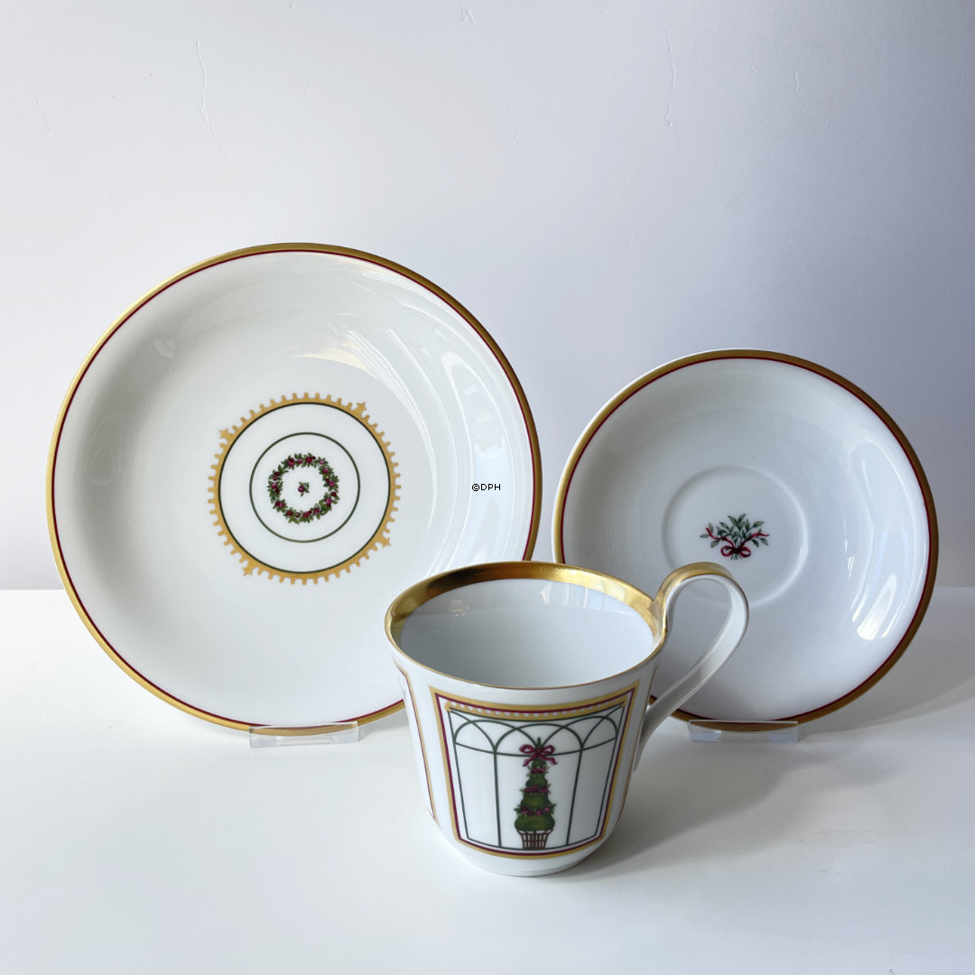 1999 Bing & Gröndahl Weihnachtsbecher mit Dessertteller und Untertasse, Set