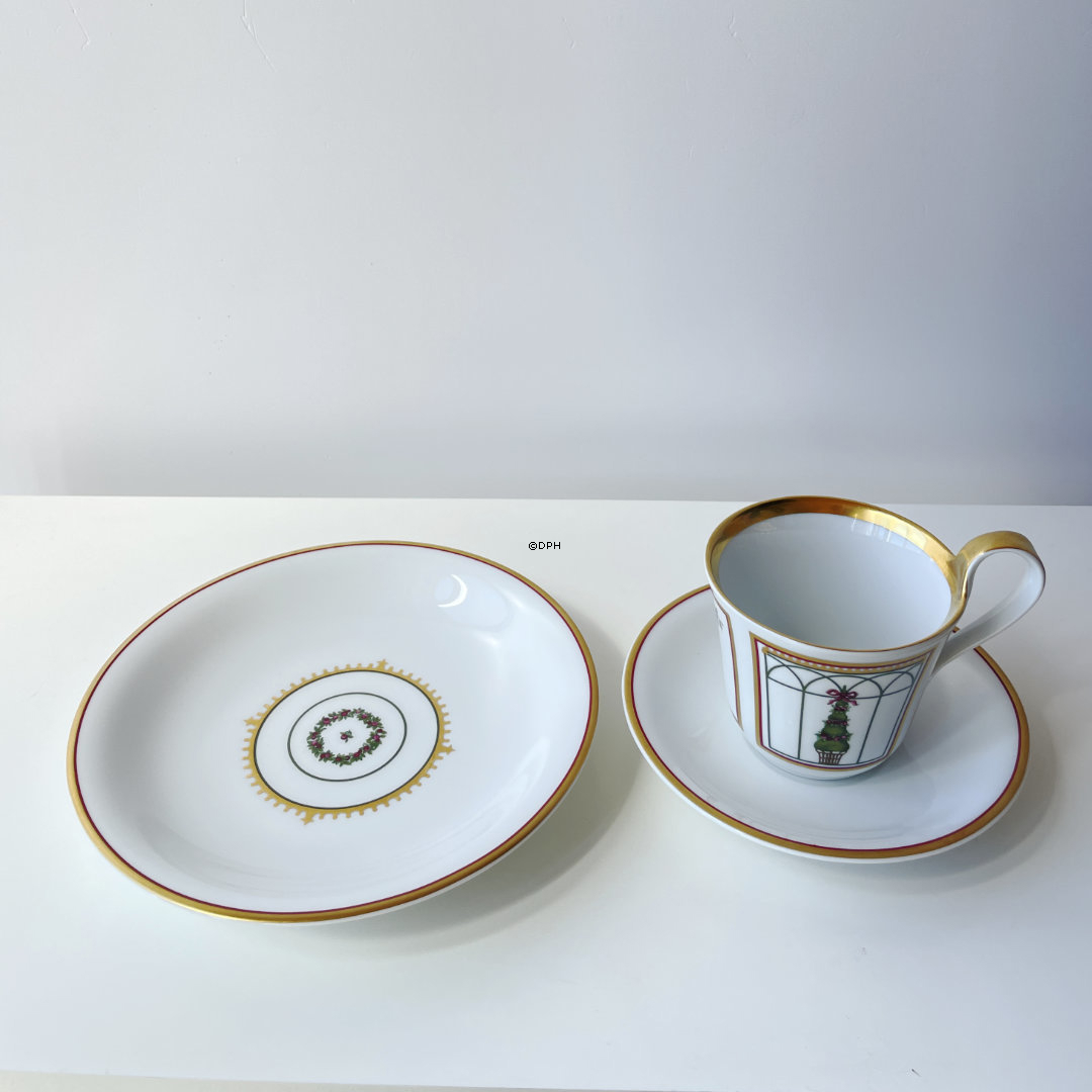 1999 Bing & Gröndahl Weihnachtsbecher mit Dessertteller und Untertasse, Set