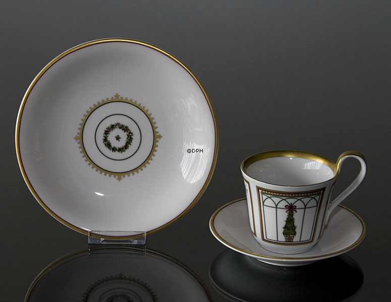 1999 Bing & Gröndahl Weihnachtsbecher mit Dessertteller und Untertasse, Set