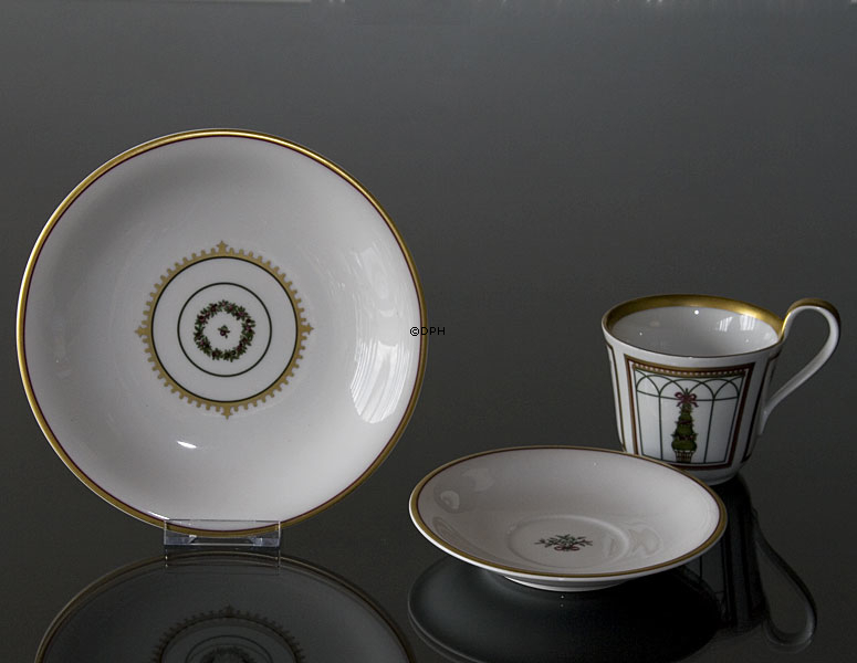 1999 Bing & Gröndahl Weihnachtsbecher mit Dessertteller und Untertasse, Set