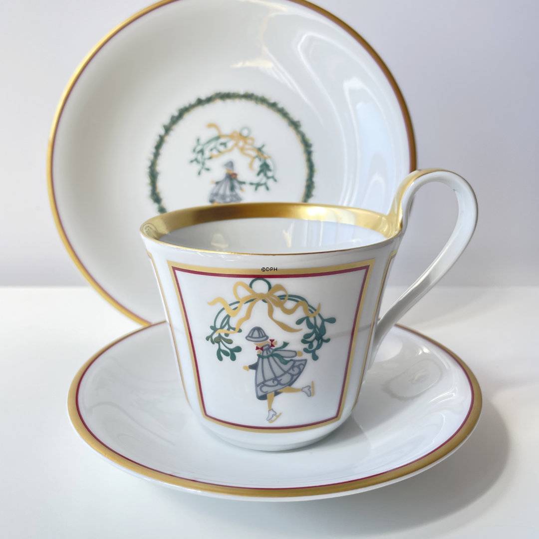 2000 Bing & Gröndahl Weihnachtsbecher mit Dessertteller und Untertasse, Set