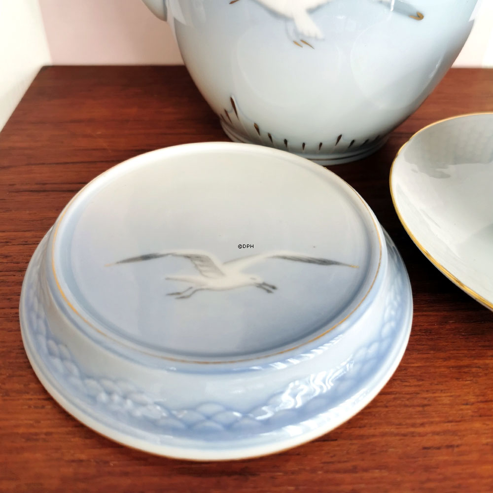 Möwe mit Gold, Flaschenhalter oder Untersetzer/Fuß für Kaffeekanne, Bing & Gröndahl