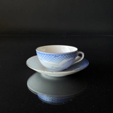 Möwegeschirr mit Gold Teetasse und Untertasse Nr. 077 oder 473, mittel, Inhalt 15 cl.