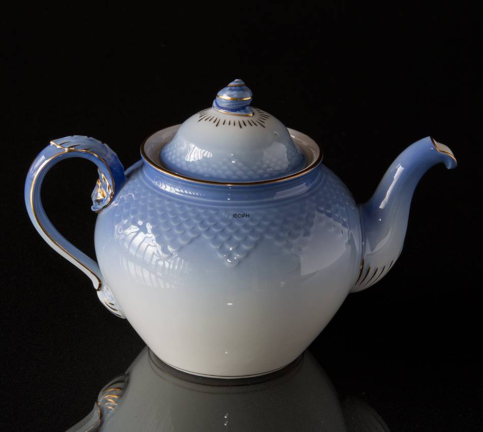 Möwegeschirr mit Gold Teekanne Nr. 135 oder 354, Inhalt 7,5 dl.