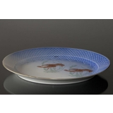 Möwe mit Gold, Servierplatte, groß, mit Flusskrebs, Bing & Gröndahl - Royal Copenhagen 39cm