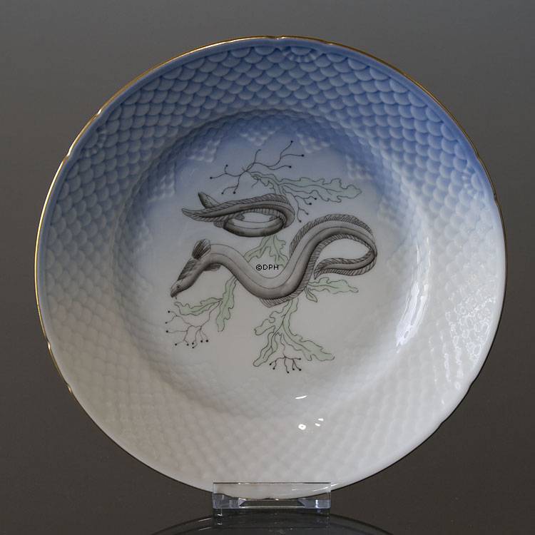 Möwe mit Gold, Fischteller, verschiedene, Bing & Gröndahl - Royal Copenhagen 21cm