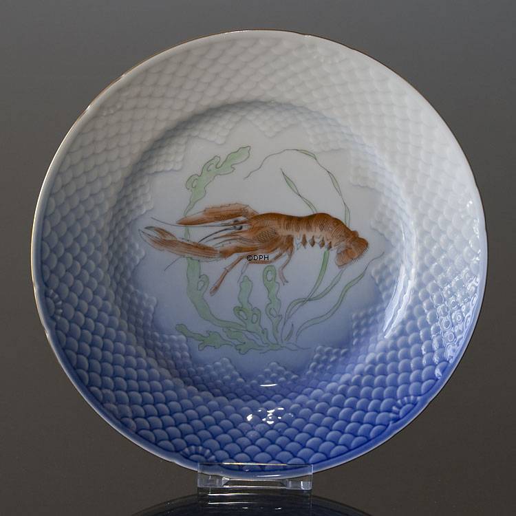 Möwe mit Gold, Fischteller, verschiedene, Bing & Gröndahl - Royal Copenhagen 21cm