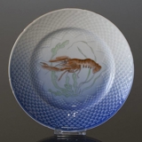 Möwe mit Gold, Fischteller, verschiedene, Bing & Gröndahl - Royal Copenhagen 21cm