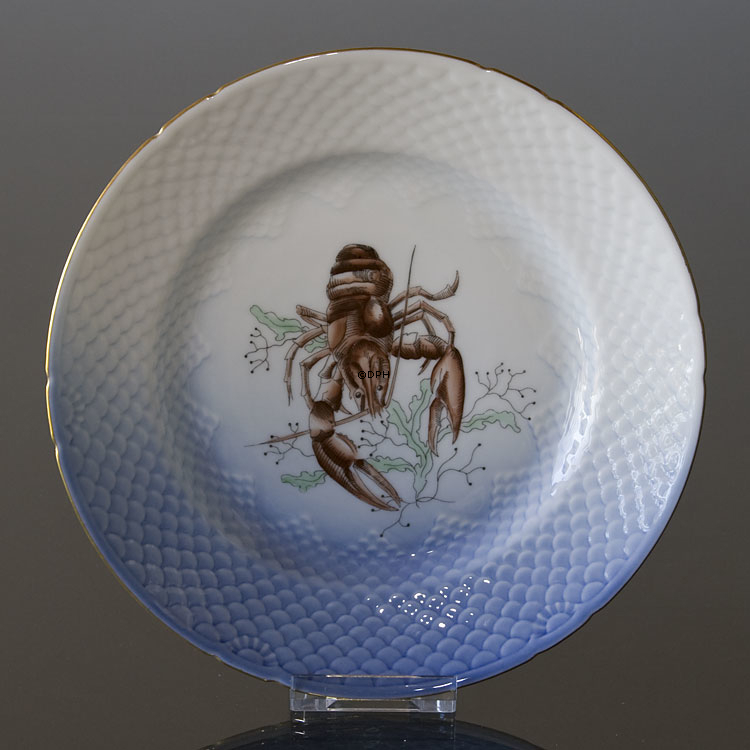 Möwe mit Gold, Fischteller, verschiedene, Bing & Gröndahl - Royal Copenhagen 21cm