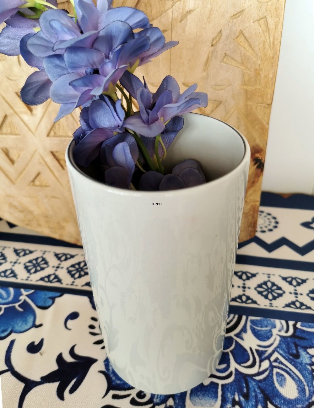 Blaue Kante, Vase Nr. 3580-3098 oder 678, Royal Copenhagen