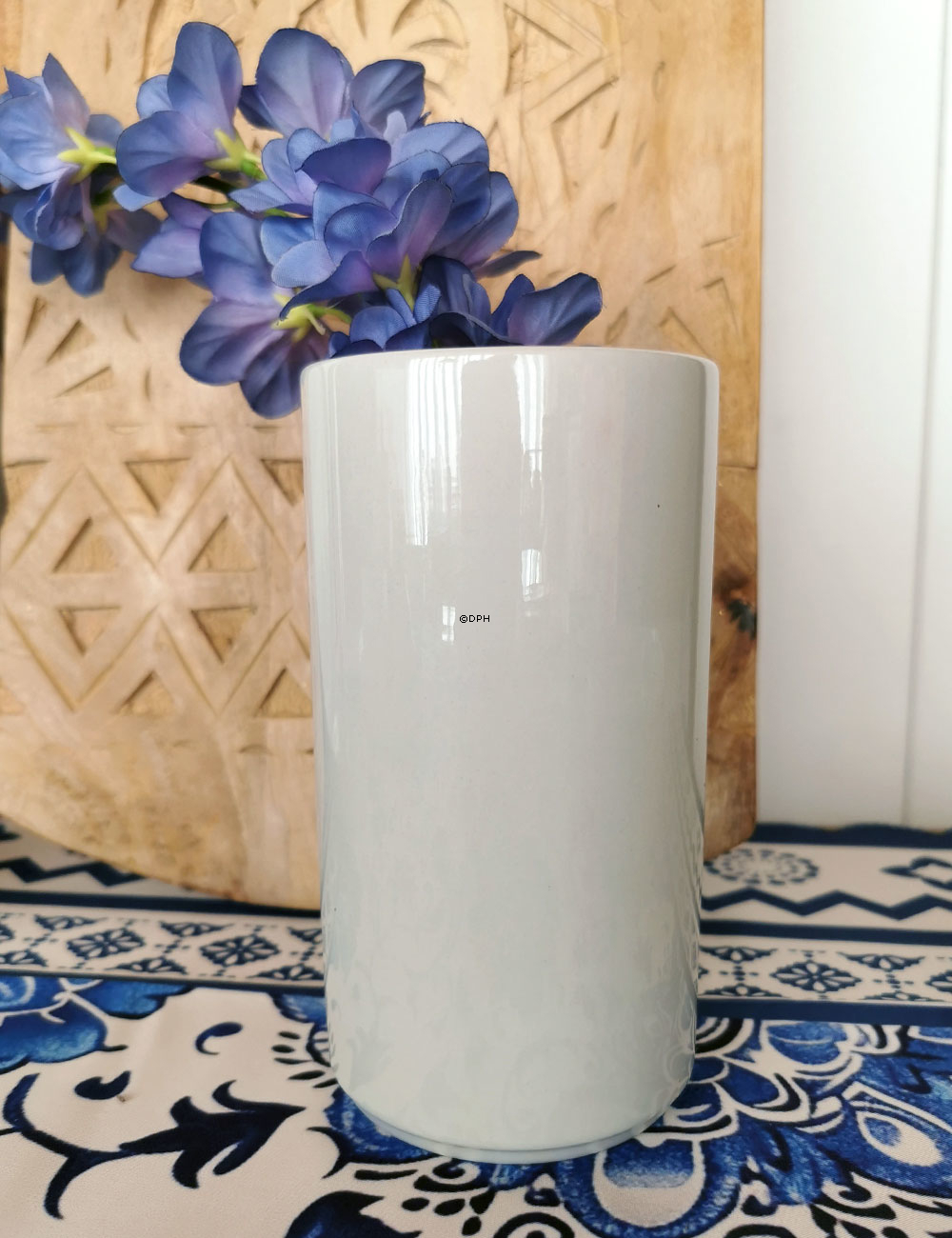 Blaue Kante, Vase Nr. 3580-3098 oder 678, Royal Copenhagen