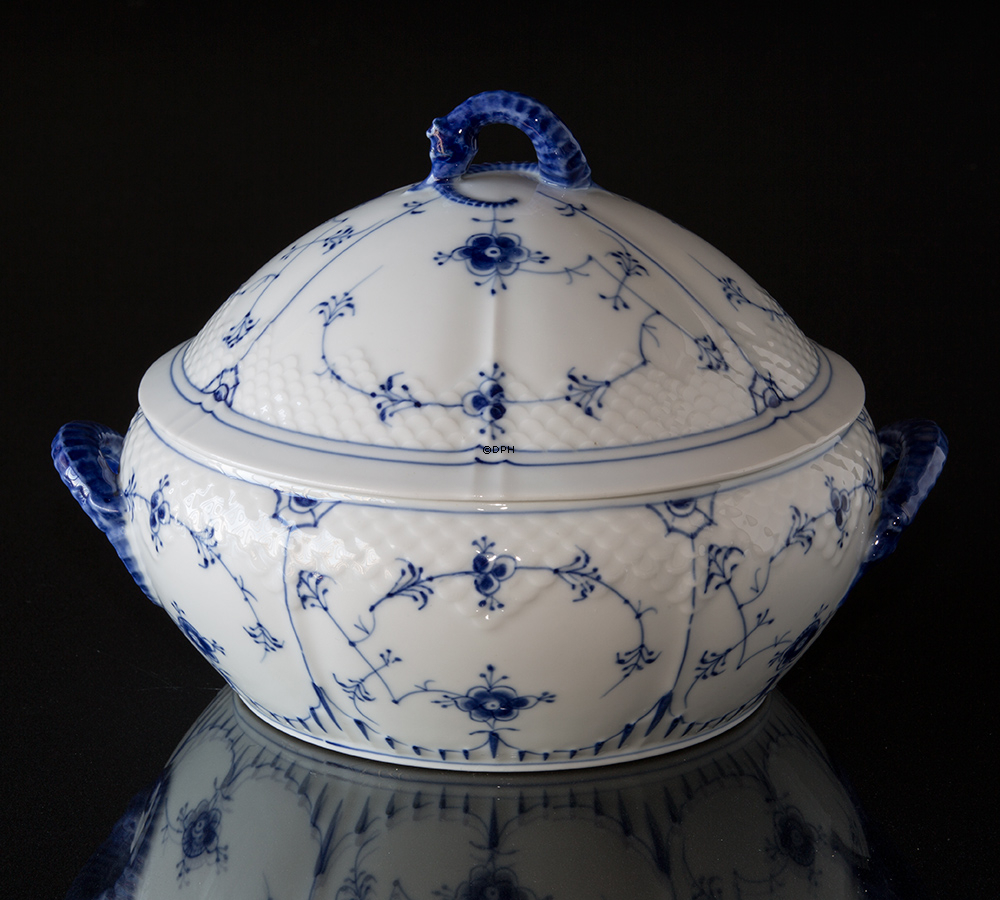 Blaugemalt kleine Terrine, Musselmalet Bing & Gröndahl Nr. 181