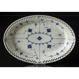 Blaugemalt ovale Servierplatte 34 cm Vollspitze, Musselmalet Bing & Gröndahl