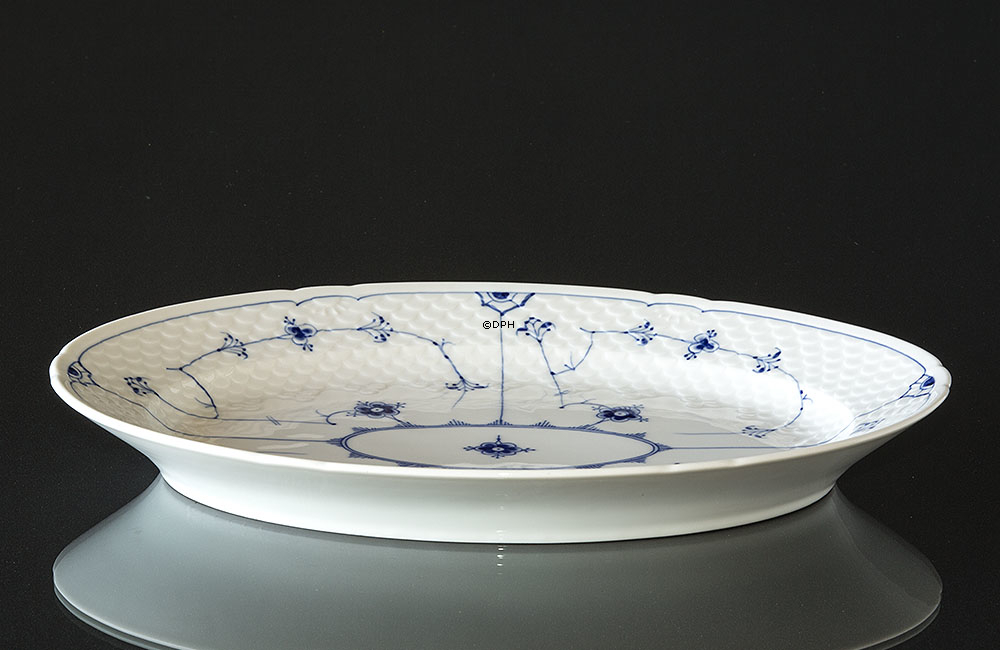 Blaugemalt ovale Schüssel 33 cm, Musselmalet Bing & Gröndahl Nr. 16 oder 316