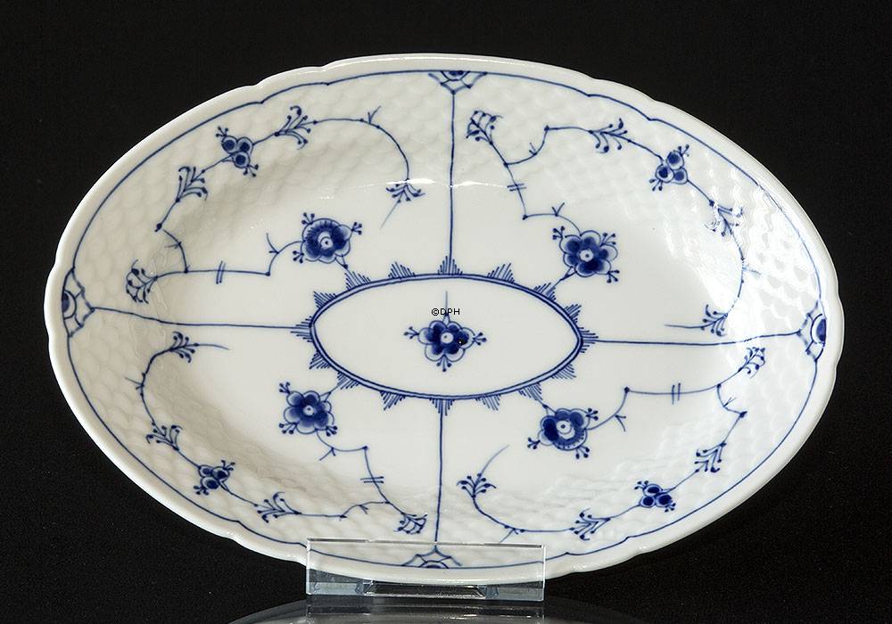 Blaugemalt ovale Schüssel 25.5 cm, Musselmalet Bing & Gröndahl Nr. 18 oder 318