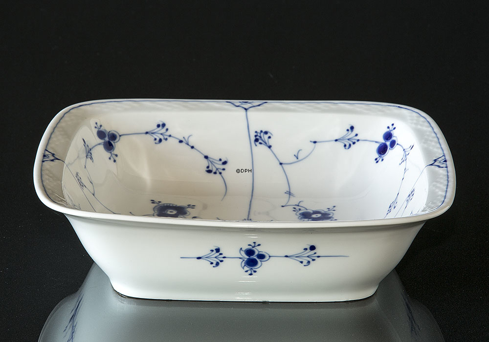 Blaugemalt viereckig Schale, Groß, 22cm, Musselmalet Bing & Gröndahl Nr. 230 oder 576