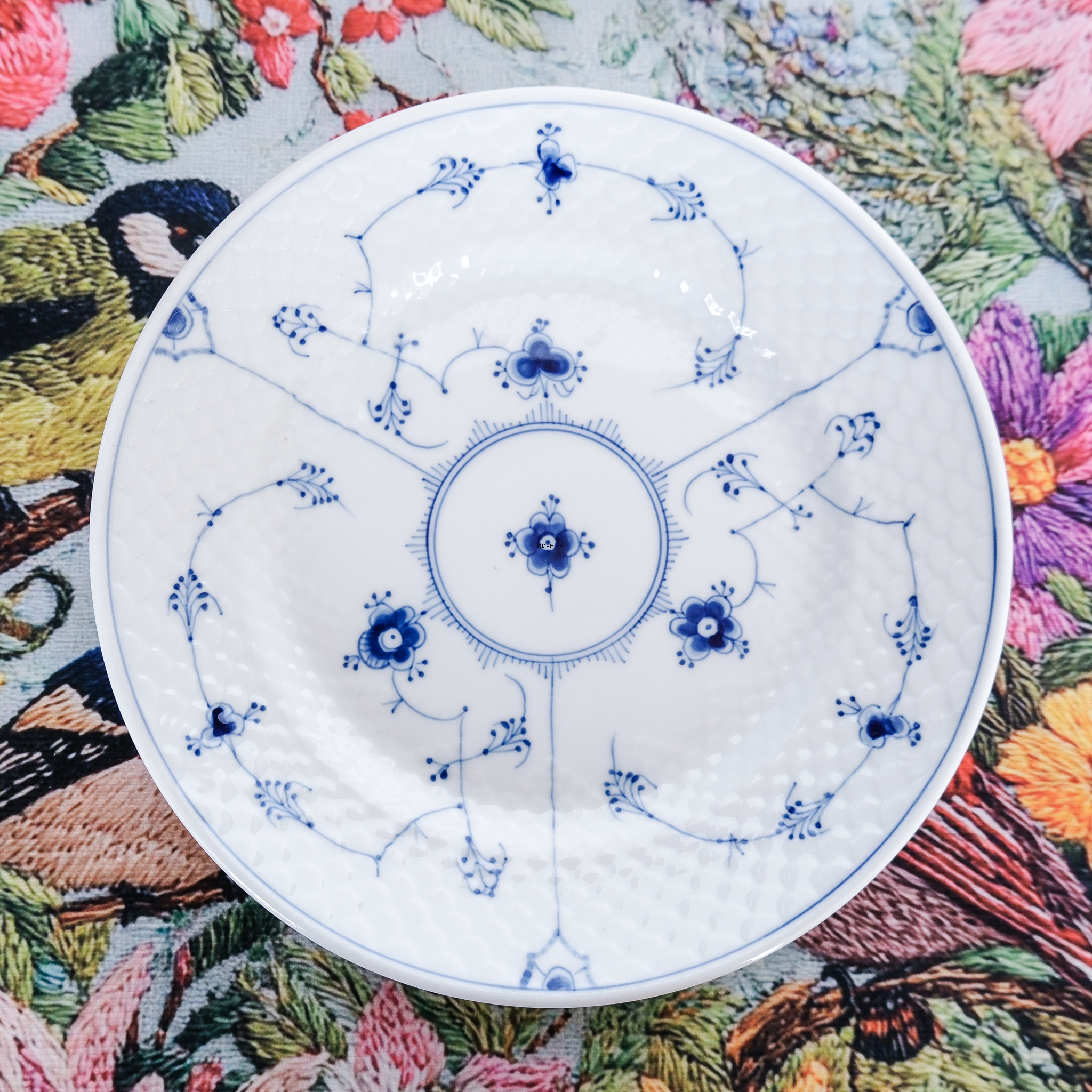 Blaugemalt Hotelporzellan, Speiseteller 21,5 cm, Musselmalet Bing & Gröndahl Nr. 1007 oder 712