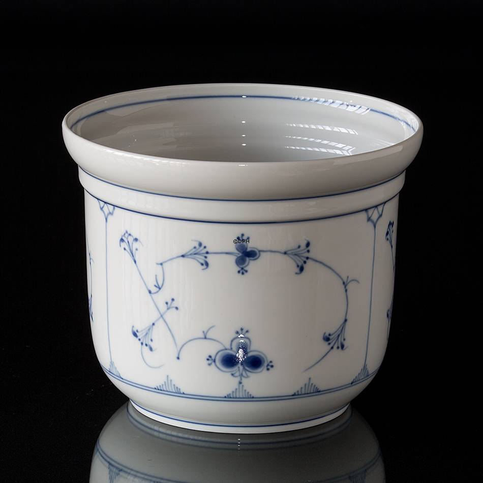 Blaugemalt Blumentopf, groß. Bing & Gröndahl ø18cm Nr. 669