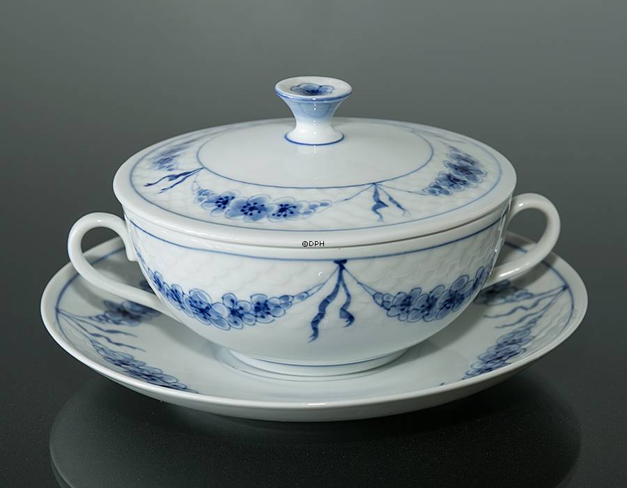 Empire Geschirr Suppentasse mit Deckel und Untertasse, Bing & Gröndahl Nr. 247, 481 oder 106