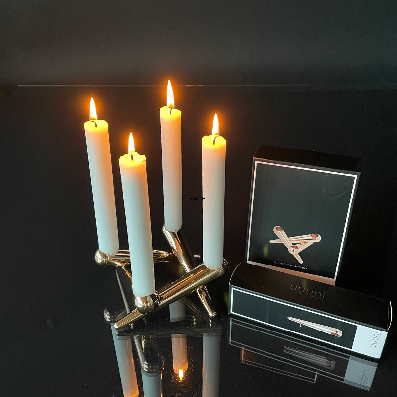 UYUNI Lighting Bonfir Kerzenhalter - Roségold - 3 Arme