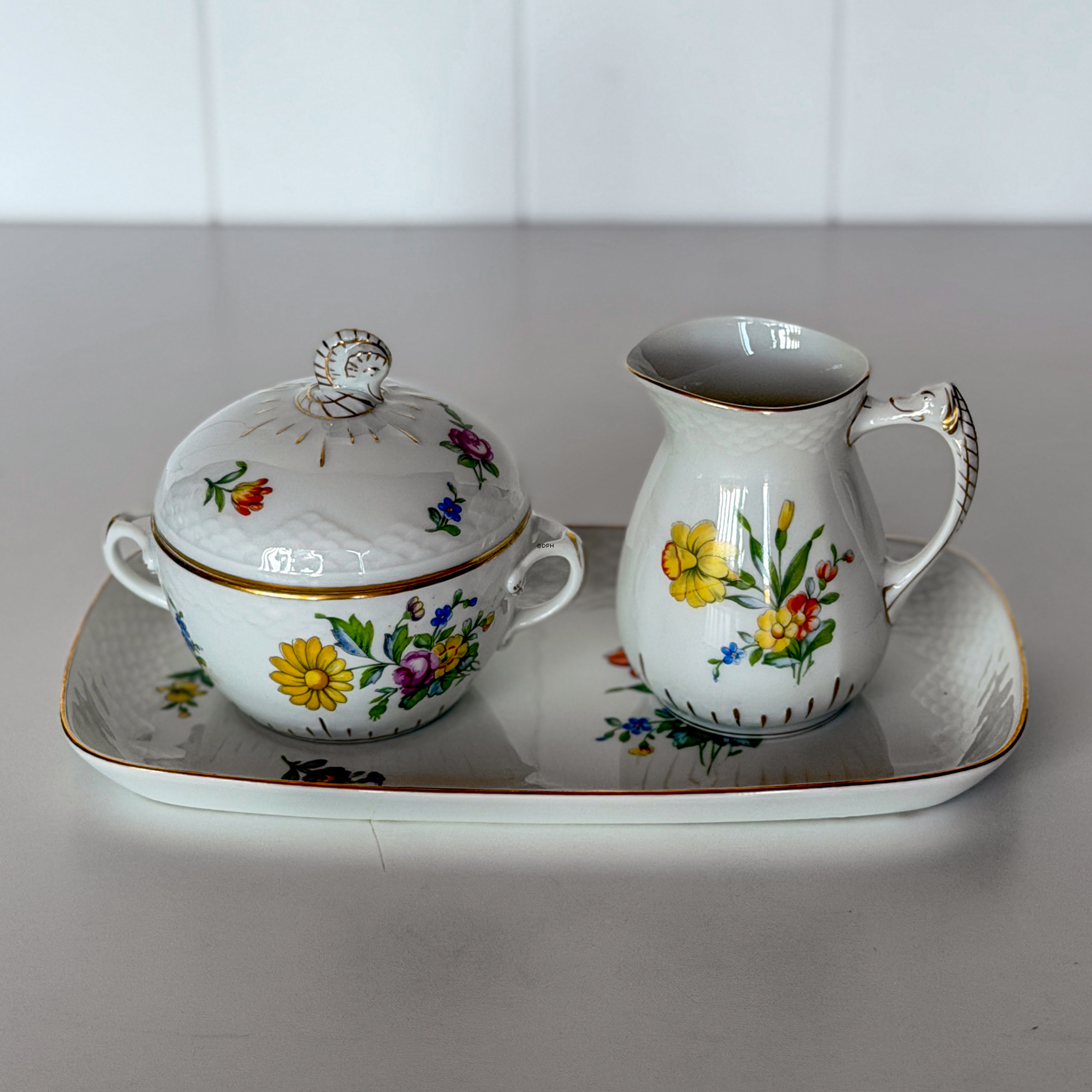 Bing & Gröndahl Sächsische Blume Zuckerdose