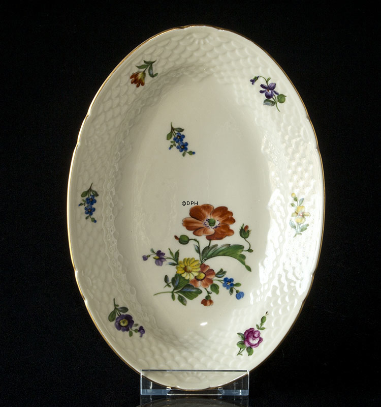 Bing & Gröndahl Sächsische Blume ovale Servierplatte 25cm Nr. 18 oder 318