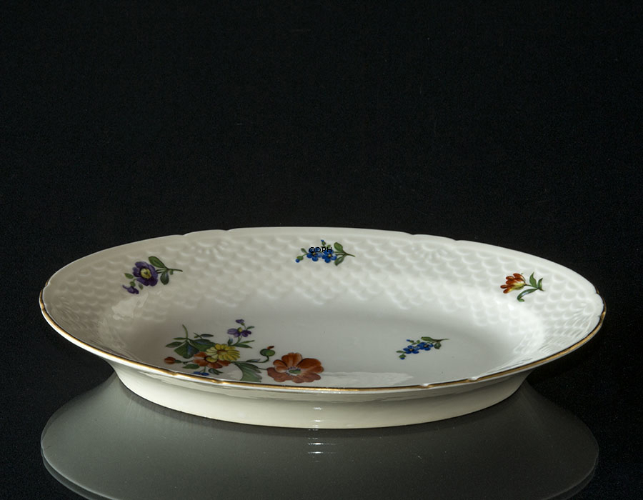 Bing & Gröndahl Sächsische Blume ovale Servierplatte 25cm Nr. 18 oder 318