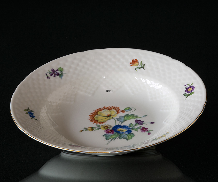 Bing & Gröndahl Sächsische Blume Suppenteller 24 cm, hvid