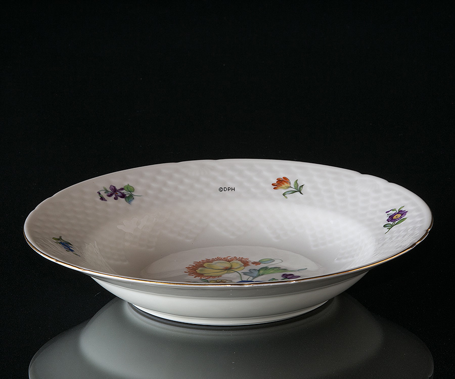 Bing & Gröndahl Sächsische Blume Suppenteller 24 cm, hvid