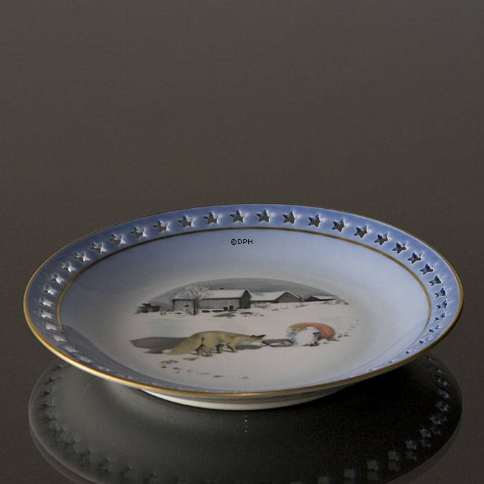 Wiberg Weihnachtsgeschirr, Kuchenteller, Wichtel und Fuchs, Bing &amp; Gr&#xF6;ndahl no. 3501616