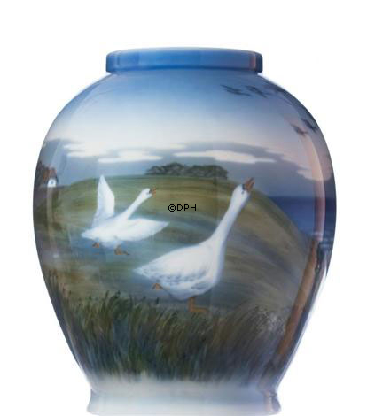 Vase mit Gänsen, Royal Copenhagen Nr. 1508-35-6 oder 808