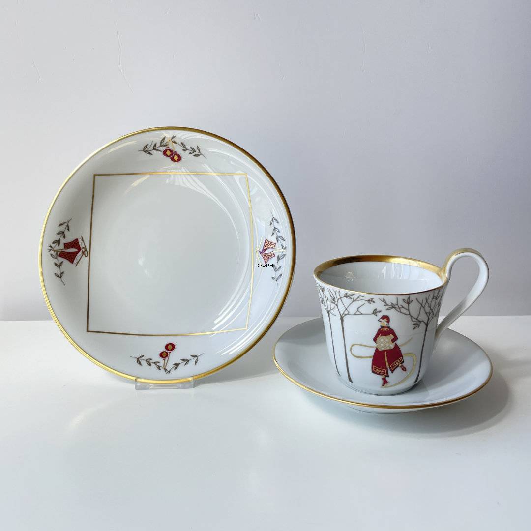 2007 Royal Copenhagen Weihnachtstasse mit Kuchenteller und Untertasse, Set