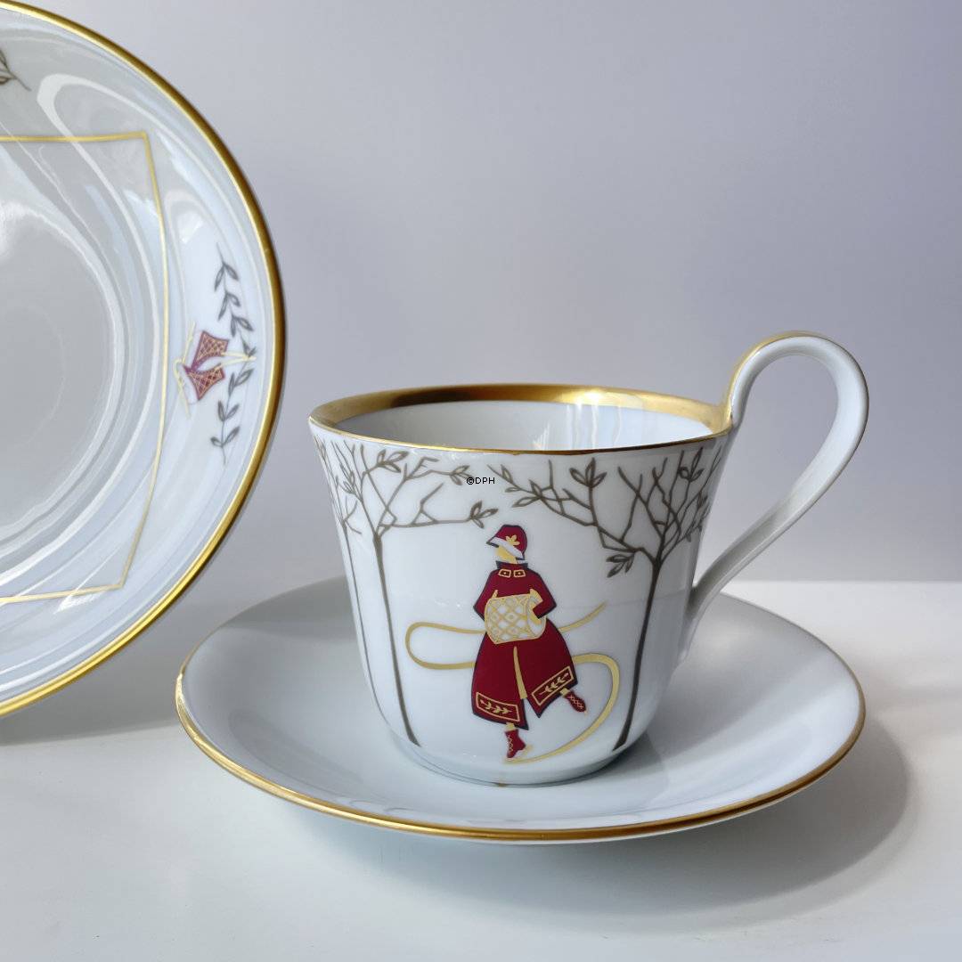 2007 Royal Copenhagen Weihnachtstasse mit Kuchenteller und Untertasse, Set