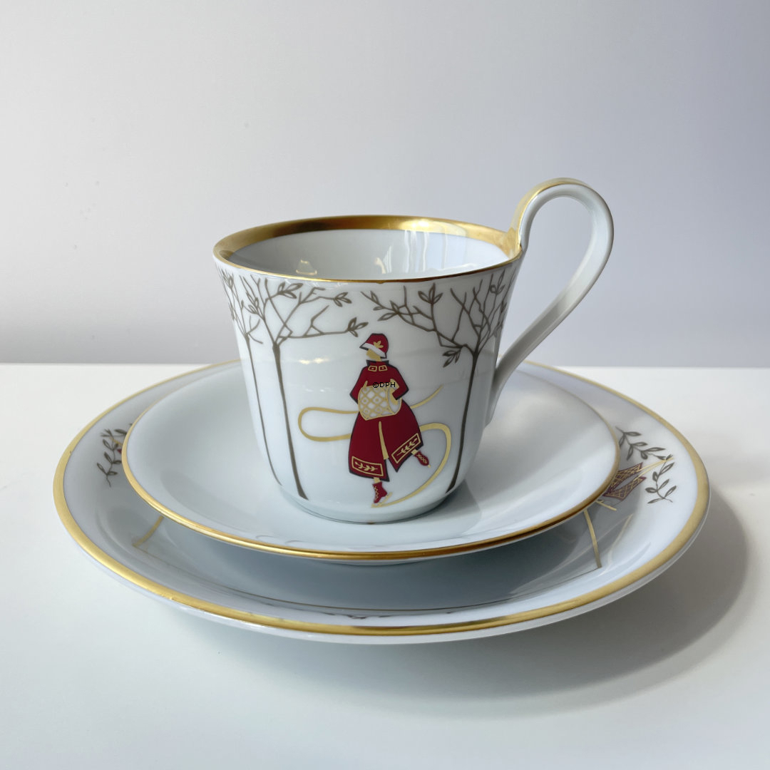2007 Royal Copenhagen Weihnachtstasse mit Kuchenteller und Untertasse, Set