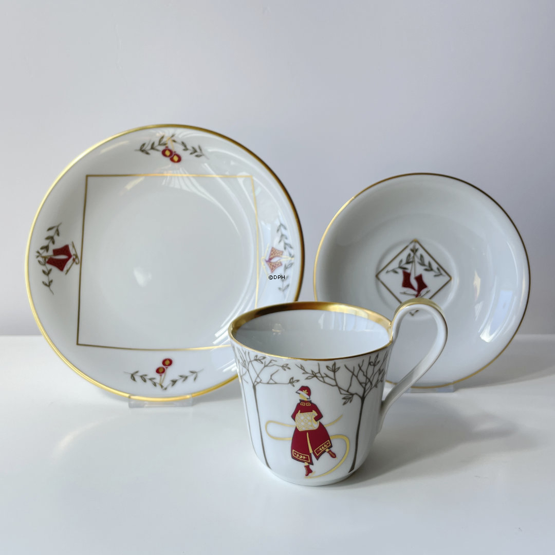 2007 Royal Copenhagen Weihnachtstasse mit Kuchenteller und Untertasse, Set