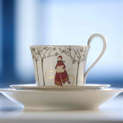 2007 Royal Copenhagen Weihnachtstasse mit Kuchenteller und Untertasse, Set
